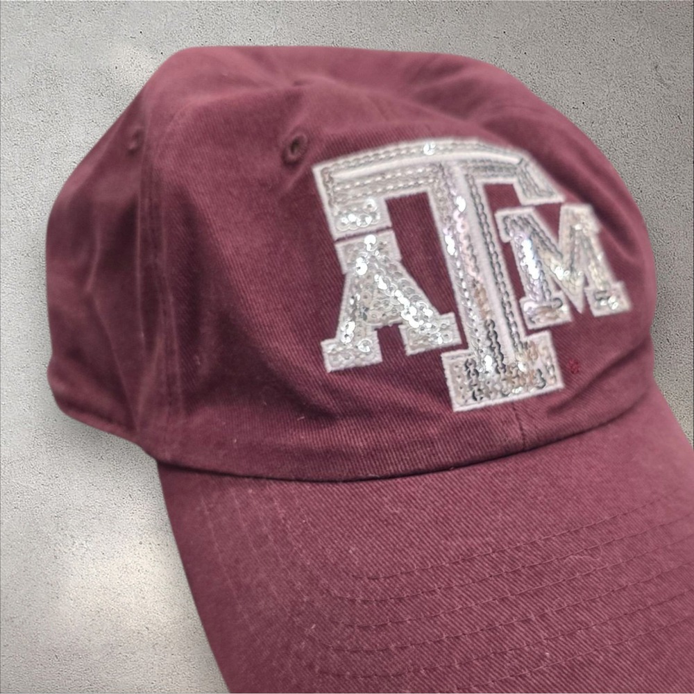 Texas A&M Aggies Hat Cap Strap Back 47 Brand Maroon Sequin Logo Womens Adj - Picture 8 of 8